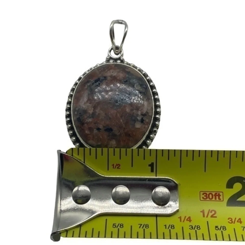 Gila Jasper Gemstone Sterling Silver 925 Pendant 1.9in